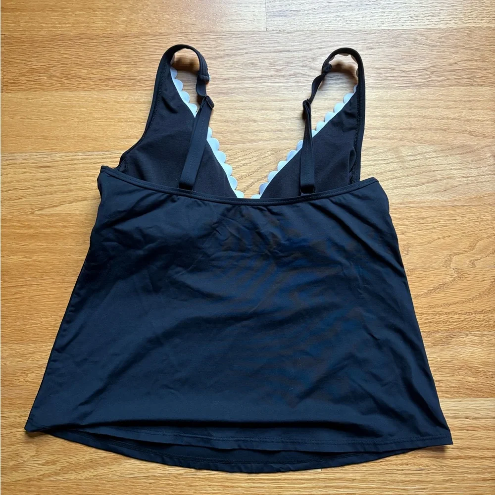 Black Scalloped-Trim Lascana for Venus Tankini Swim Top